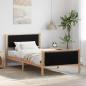 Preview: ARDEBO.de - Bettgestell Braun und Schwarz 100 x 200 cm Massivholz Kiefer