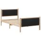 Preview: Bettgestell Braun und Schwarz 100 x 200 cm Massivholz Kiefer