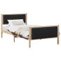 Preview: Bettgestell Braun und Schwarz 100 x 200 cm Massivholz Kiefer
