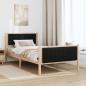 Preview: Bettgestell Braun und Schwarz 100 x 200 cm Massivholz Kiefer
