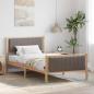 Preview: ARDEBO.de - Bettgestell Braun und Taupe 100 x 200 cm Massivholz Kiefer