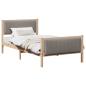 Preview: Bettgestell Braun und Taupe 100 x 200 cm Massivholz Kiefer