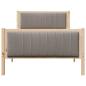 Preview: Bettgestell Braun und Taupe 100 x 200 cm Massivholz Kiefer