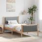 Preview: ARDEBO.de - Bettgestell Braun und Hellgrau 90 x 200 cm Massivholz Kiefer