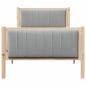 Preview: Bettgestell Braun und Hellgrau 90 x 200 cm Massivholz Kiefer
