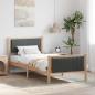 Preview: ARDEBO.de - Bettgestell Braun und Dunkelgrau 90 x 200 cm Massivholz Kiefer