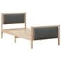 Preview: Bettgestell Braun und Dunkelgrau 90 x 200 cm Massivholz Kiefer