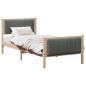 Preview: Bettgestell Braun und Dunkelgrau 90 x 200 cm Massivholz Kiefer