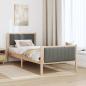Preview: Bettgestell Braun und Dunkelgrau 90 x 200 cm Massivholz Kiefer