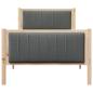 Preview: Bettgestell Braun und Dunkelgrau 90 x 200 cm Massivholz Kiefer