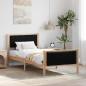 Preview: ARDEBO.de - Bettgestell Braun und Schwarz 90 x 200 cm Massivholz Kiefer