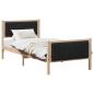 Preview: Bettgestell Braun und Schwarz 90 x 200 cm Massivholz Kiefer