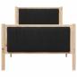 Preview: Bettgestell Braun und Schwarz 90 x 200 cm Massivholz Kiefer