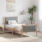Preview: ARDEBO.de - Bettgestell Braun und Hellgrau 80 x 200 cm Massivholz Kiefer