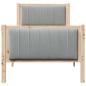 Preview: Bettgestell Braun und Hellgrau 80 x 200 cm Massivholz Kiefer