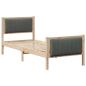 Preview: Bettgestell Braun und Dunkelgrau 80 x 200 cm Massivholz Kiefer