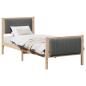 Preview: Bettgestell Braun und Dunkelgrau 80 x 200 cm Massivholz Kiefer