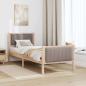 Preview: Bettgestell Braun und Taupe 80 x 200 cm Massivholz Kiefer