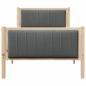 Preview: Bettgestell Braun und Dunkelgrau 90 x 190 cm Massivholz Kiefer