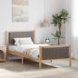 Preview: ARDEBO.de - Bettgestell Braun und Taupe 90 x 190 cm Massivholz Kiefer