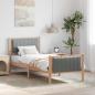 Preview: ARDEBO.de - Bettgestell Braun und Hellgrau 75 x 190 cm Massivholz Kiefer