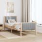 Preview: Bettgestell Braun und Hellgrau 75 x 190 cm Massivholz Kiefer