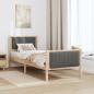 Preview: Bettgestell Braun und Dunkelgrau 75 x 190 cm Massivholz Kiefer