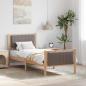 Preview: ARDEBO.de - Bettgestell Braun und Taupe 75 x 190 cm Massivholz Kiefer