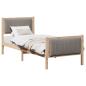 Preview: Bettgestell Braun und Taupe 75 x 190 cm Massivholz Kiefer