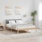 Preview: ARDEBO.de - Bettgestell Braun und hellgrau 160 x 200 cm Massivholz Kiefer