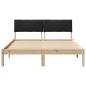 Preview: Bettgestell Braun und Schwarz 160 x 200 cm Massivholz Kiefer
