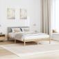 Preview: Bettgestell Braun und hellgrau 150 x 200 cm Massivholz Kiefer
