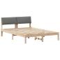 Preview: Bettgestell Braun und Dunkelgrau 140 x 200 cm Massivholz Kiefer