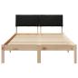 Preview: Bettgestell Braun und Schwarz 120 x 200 cm Massivholz Kiefer