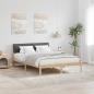 Preview: ARDEBO.de - Bettgestell Braun und Dunkelgrau 140 x 190 cm Massivholz Kiefer