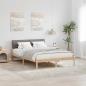 Preview: ARDEBO.de - Bettgestell Braun und Taupe 140 x 190 cm Massivholz Kiefer