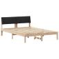 Preview: Bettgestell Braun und Schwarz 135 x 190 cm Massivholz Kiefer