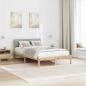 Preview: Bettgestell Braun und hellgrau 120 x 190 cm Massivholz Kiefer