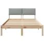 Preview: Bettgestell Braun und hellgrau 120 x 190 cm Massivholz Kiefer