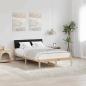 Preview: ARDEBO.de - Bettgestell Braun und Schwarz 120 x 190 cm Massivholz Kiefer