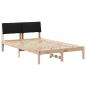 Preview: Bettgestell Braun und Schwarz 120 x 190 cm Massivholz Kiefer
