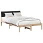 Preview: Bettgestell Braun und Schwarz 120 x 190 cm Massivholz Kiefer
