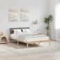 Preview: ARDEBO.de - Bettgestell Braun und Taupe 120 x 190 cm Massivholz Kiefer