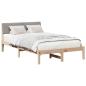 Preview: Bettgestell Braun und Taupe 120 x 190 cm Massivholz Kiefer