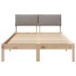 Preview: Bettgestell Braun und Taupe 120 x 190 cm Massivholz Kiefer