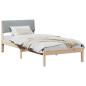 Preview: Bettgestell Braun und hellgrau 100 x 200 cm Massivholz Kiefer