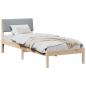 Preview: Bettgestell Braun und hellgrau 80 x 200 cm Massivholz Kiefer