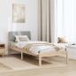 Preview: Bettgestell Braun und hellgrau 80 x 200 cm Massivholz Kiefer