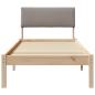Preview: Bettgestell Braun und Taupe 80 x 200 cm Massivholz Kiefer