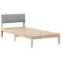 Preview: Bettgestell Braun und hellgrau 90 x 190 cm Massivholz Kiefer